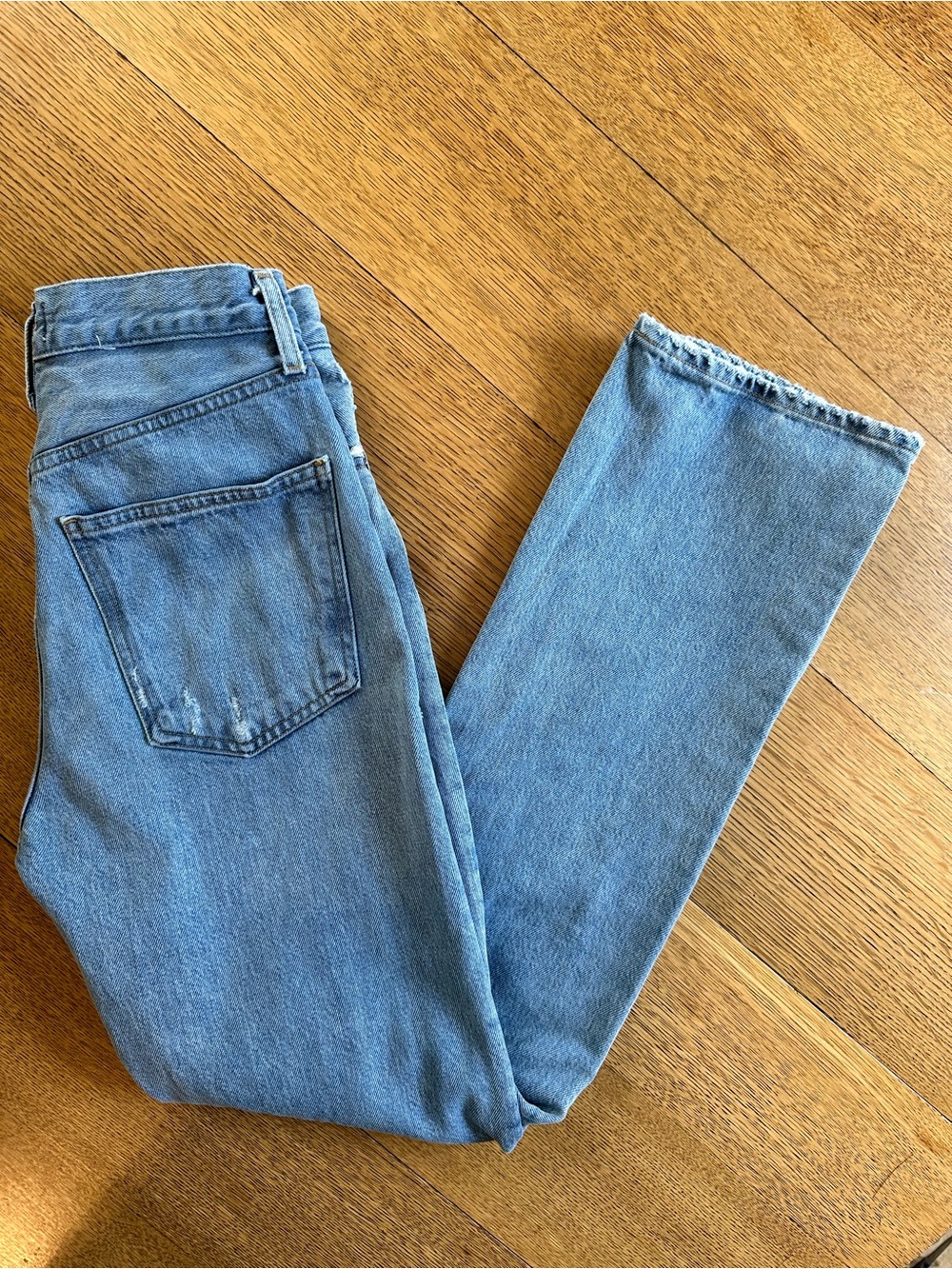 Agolde Lana Straight Leg Jean- Light Blue Wash Size 25 - Picture 6 of 15